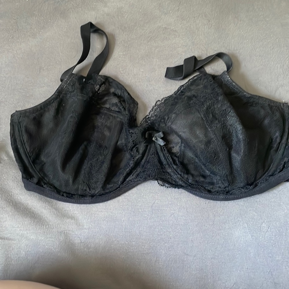 Panache 34G unlined bra black lace
